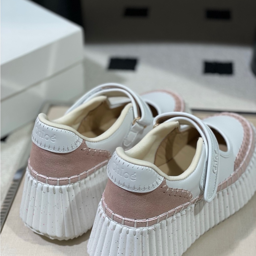 Chloé Nama Mary Jane Velcro Platform Shoes - Picture 8 of 9